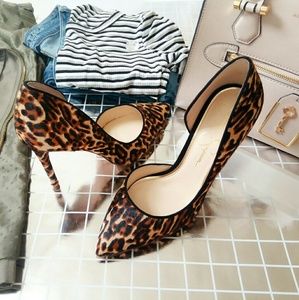 Jessica Simpson Leopard D'Orsay Pumps